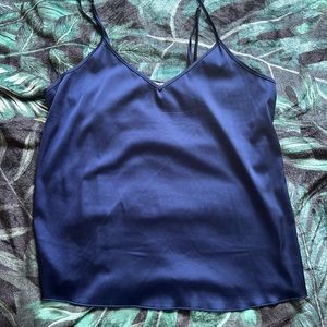 Blue Silk Tank Top